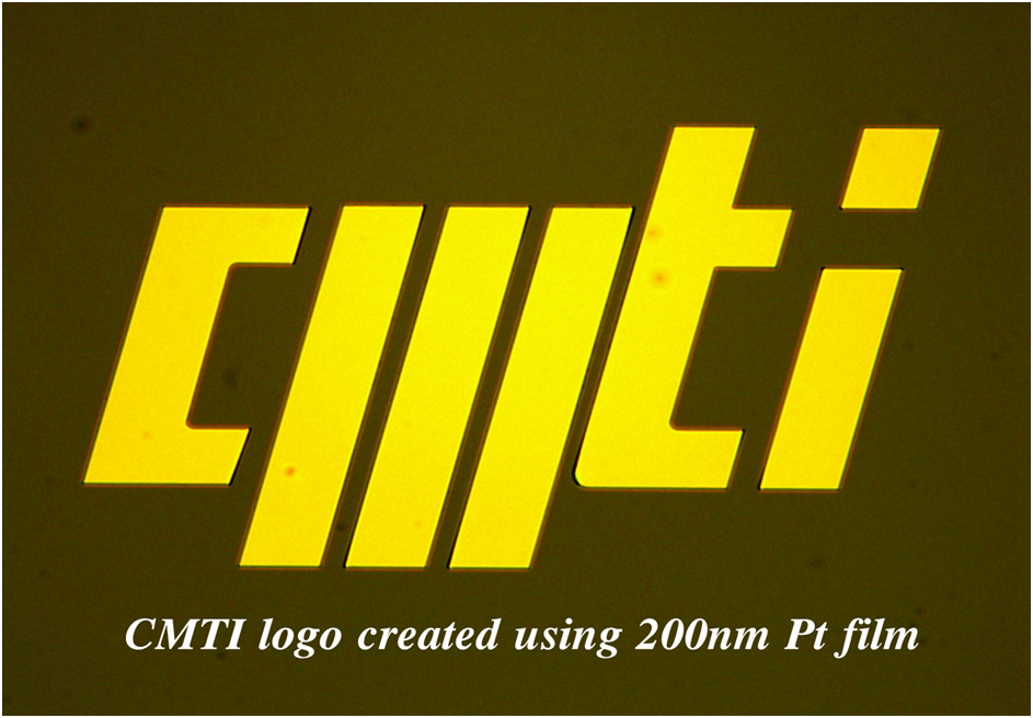 CMTI Logo created using Platinum 200nm layer